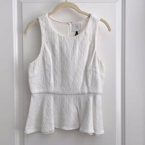 Anthropologie HD in Paris White Peplum Sleeveless Top